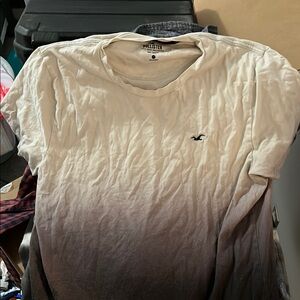 Hollister White and Brown Short Sleeve Tee